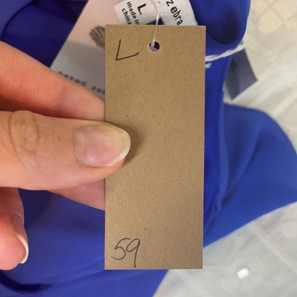 NWT Naked Zibra Blue Off the Shoulder Ruffle Dress - Picture 11 of 14